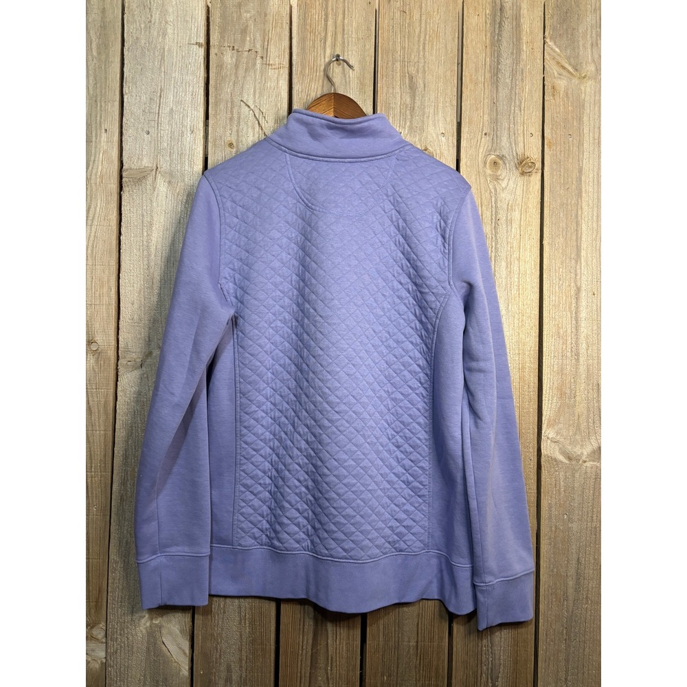 LL Bean Quilted Full Zip Sweatshirt Lavender Purple Mock Neck XL Tall 515668 - Picture 4 of 9